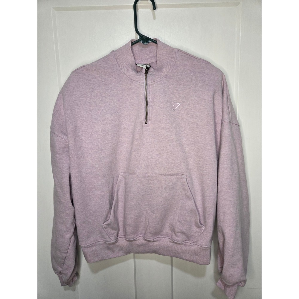 Gymshark Rest Day Quarter Zip Pullover Sweatshirt Purple Lilac Large L Heathered